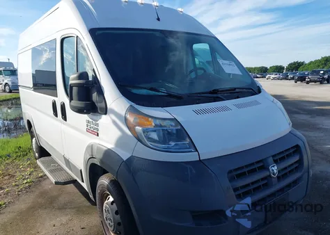 2017 Ram Promaster 1500 High Roof 136 Wb из США, поврежденный, VIN 3C6TRVBGXHE519433